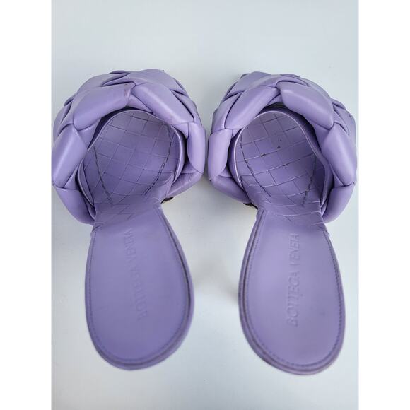 Bottega VenetaIntrecciato Weave Leather SlidesLilac Size 38 - Picture 7 of 8